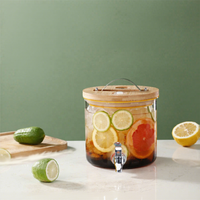 Bouteille en verre borosilicate haute résistance avec bec verseur, grande capacité, pour usage domestique, idéale pour les boissons et les thés aux fruits