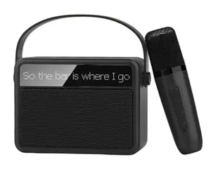 2024 Nieuwe Creatieve Teksten Speaker Teksten Display Dj Speaker Super Bass Draadloze Karaoke Bluetooth Speaker Met Microfoon