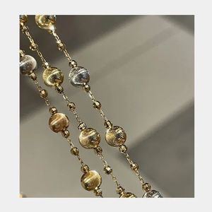 Collar y Pulsera de Cadena con Cuentas de Oro Amarillo Real de 18K de Lujo Xinfly, Diseño Moderno y de Última Moda para Mujer, Joyería Fina al por Mayor - Product Image 1