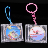 Produits populaires HuanDao, porte-clés personnalisé en forme de mini CD NFC, disque acrylique, porte-clés en vinyle NFC, porte-clés en forme de boîtier de CD