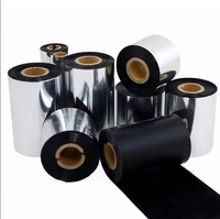Vente en gros ruban de cire couleur noir ruban de cire à transfert thermique personnalisé pour imprimante d'étiquettes