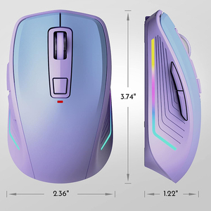 Ratón inalámbrico, con retroiluminación RGB ratón de ordenador, ratón silencioso recargable 2,4G/BT5.1, ratón óptico <span class=keywords><strong>USB</strong></span> para oficina en casa - Product Image 6