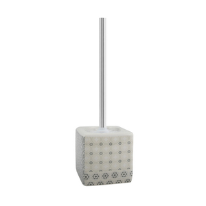 Porte-brosse de toilette en céramique blanc gris, largeur 13 cm, hauteur 14,9 cm, longueur 38,4 cm - Product Image 1