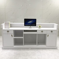 Meubles de bureau écologiques de haute qualité, modernes, OEM, comptoir de réception, comptoir de caisse pour centre commercial, salon de beauté, hôtel
