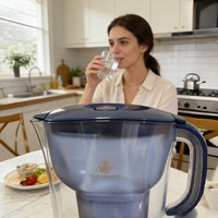 Pichet filtrant purificateur d'eau en plastique PC ZC-08, design nordique, marque Cleardrop, pour jus de fruits et lait, approvisionnement transfrontalier