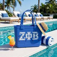 Sac de plage en caoutchouc EVA à motif personnalisé, imperméable et perforé, grand format, idéal pour les cadeaux promotionnels d'entreprise ou de sororité, vente en gros