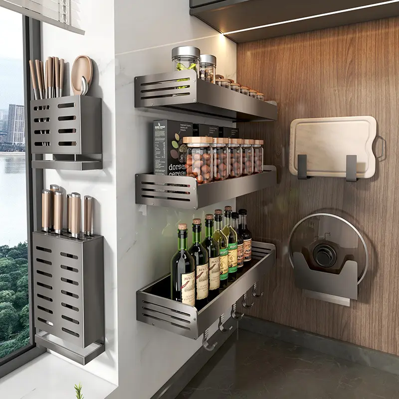 Étagère de cuisine à épices en métal étagère murale sous l'évier organisateur armoire de salle de bain tiroir de rangement armoire de cuisine tiroir de rangement