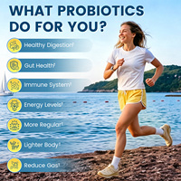 Capsules d'enzymes digestives probiotiques à marque privée OEM, complément pour la santé intestinale, fibres prébiotiques, super-aliments verts, vente en gros