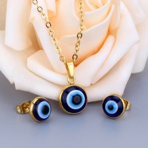 New Fashion Eye Earrings Stainless Steel for Ladies 18K Gold Plated Custom Pendant Necklace Waterproof <b>Small</b> <b>Stud</b> Earrings - Product Image 1