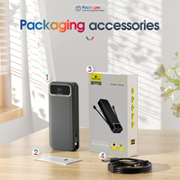 Batterie externe avec prise secteur 20000mAh, intégration Type C, écran LED, charge rapide PD20W, portable, pour voyage, vente en gros