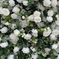 Offre Spéciale : Mur de fleurs suspendues blanches 8x8 pieds avec verdure pour décoration de mariage