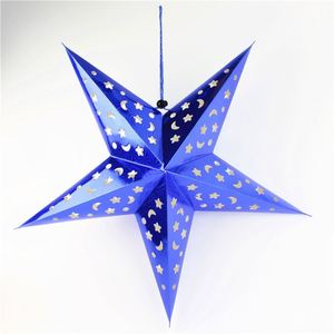Decoración Navideña, Artículos para Fiestas de Año Nuevo, Luz LED Colgante, Linterna de Papel Plegable en Forma de Estrella - Product Image 4