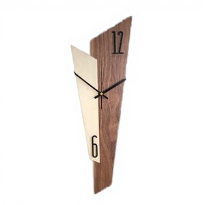 Horloge murale analogique à quartz en bois artisanal de qualité supérieure, style Art Déco, à piles, pour salon, retraite - Product Image 2