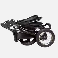 Poussette pliable robuste pour grands chiens JXB PG8450, pour le jogging, absorption des chocs, pliage à une main, cadre en fer à 4 roues, 25 kg