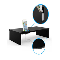 Kayu Berdiri Riser Meja Rak TV Cellphone Pemegang Ergonomis Laptop Printer Stand Desktop Rak Hitam