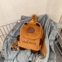 2025 nouveau Design Capybara sacs à dos en peluche animaux en peluche jouets sacs créatif Capybara peluche enfants sacs à dos