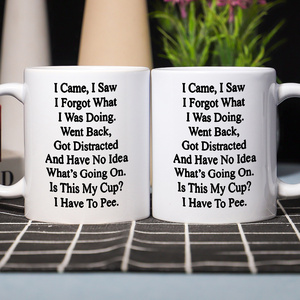Diytree Brand Funny 11 Oz Tasse à café en céramique avec message "Ceci est ma tasse, j'ai besoin de faire <span class=keywords><strong>pipi</strong></span>" est le cadeau parfait pour votre frère - Product Image 4
