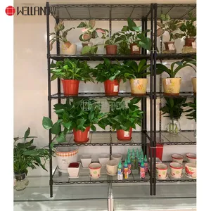 5 Tingkat Dekorasi Rumah DIY Rak Penyimpanan Kawat Organizer Pot Bunga Taman