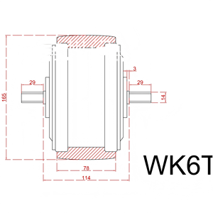 Moteur à moyeu sans balais à couple élevé 1100W KK16 pour chariot à main et désherbeur de verger, 6,5 pouces, 8 km/h, 300 kg, basse vitesse - Product Image 6