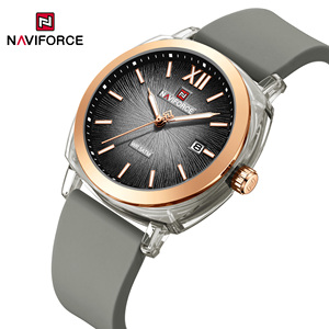 Montre Naviforce 6111 avec logo OEM personnalisé, ODM, bracelet en silicone original, sport, étanche, date, chronomètre, nouvelle montre de luxe à quartz pour femmes - Product Image 2