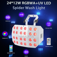 Muxxdj Projecteur Wash LED Rechargeable sur Batterie 24*12W RGBWA+UV, Projecteur Par LED DJ sans Fil DMX pour Éclairage de Scène