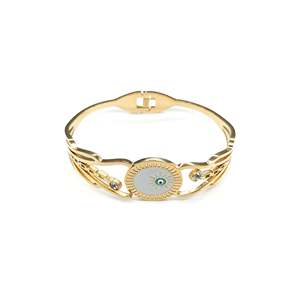 Bracelet tendance en acier inoxydable 316L plaqué or PVD, design œil porte-bonheur, bijoux pour femmes - Product Image 1