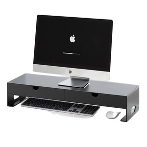 Office <b>Desktop</b> Computer <b>Riser</b> Drawer Style Metal Storage Rack For Monitors And Electronics With Dual Drawers - Product Image 2