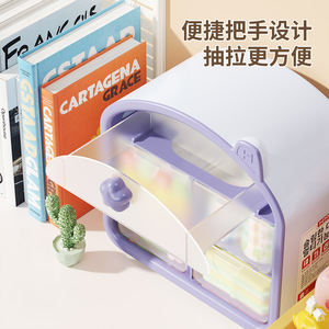 Desktop Multifunctional Drawer <b>Storage</b> <b>Box</b> Large Capacity Organizer For Cosmetics And Stationery Dustproof Design - Product Image 3