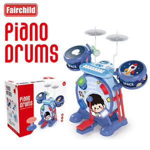 Batterie électrique 2 en 1 pour enfants, jouet <span class=keywords><strong>jazz</strong></span> avec lumière musicale, fonction éducative, matière plastique ABS pour les jeux. - Product Image 1