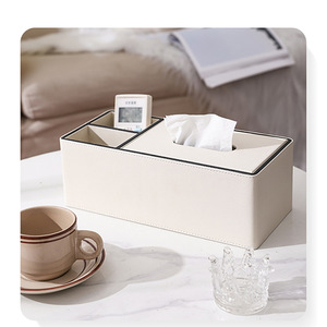 Boîte à mouchoirs pour la maison, le salon, les restaurants, les hôtels et l'usage commercial ; boîte à mouchoirs en cuir luxueuse et haut de gamme ; imprimable. - Product Image 5