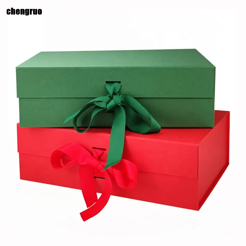 Chengruo-cajas de embalaje para coche, etiquetas de embalaje de boxeo, cierre magnético plegable, caja de papel de embalaje, regalo negro