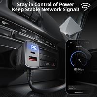 Pour Starlink Mini, chargeur de voiture allume-cigare 12V-24V vers câble d'alimentation CC avec écran LED /USB A/USB C