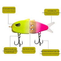 Leurre miniature multi-segments à coulée lente 6,5g/6,2cm, micro-leurre nageur oscillant, imitation pour Black Pit Bass, mandarin et tête de serpent