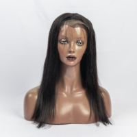 Prêt à Expédier 100% Vierge Remy Cheveux Humains 16 Pouces Droite 5x5 Suisse Transparent Dentelle Frontale Perruque