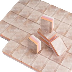 Tuiles de Mahjong Américaines TANTIAN de Haute Qualité en Gros pour Voyage, Rose Nacré, Acrylique, 160 Pièces, Ensemble de Tuiles de Mahjong de Voyage - Product Image 1