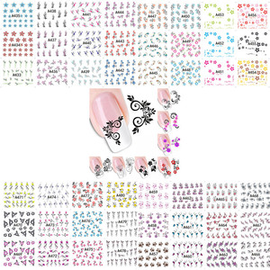 Listo para Enviar, Diferentes Diseños, 50 Piezas/Juego, Adhesivos y Calcomanías de Encaje de Flores y Mariposas para Decoración de Uñas - Product Image 4