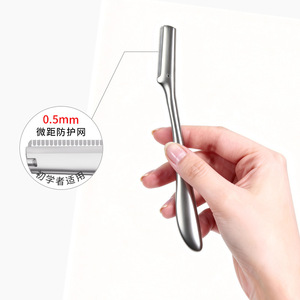 Nouveau rasoir à sourcils en alliage de zinc de Xirui avec lames en acier inoxydable, rasoir à sourcils micro-maille et lames remplaçables. - Product Image 1