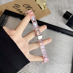 Correa de Reloj de Resina de Lujo <span class=keywords><strong>para</strong></span> Samsung Galaxy Fit 3 Slim, Correa de Repuesto Colorida <span class=keywords><strong>para</strong></span> IWatch Series 10 9SE, Brazalete con Cristales Brillantes - Product Image 4
