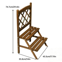 Étagère à fleurs multifonctionnelle en bois à 2 niveaux pour extérieur et intérieur avec étagères de rangement à deux marches en bois au design moderne