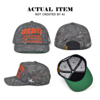 Topi Camo Bordir Custom dengan Logo, Topi Koboi Pria, Topi Baseball Kamuflase, Topi Baseball 5 Panel, Topi Trucker Camo Grosir