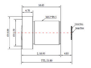 عدسة كاميرا مراقبة CH891A من تشوانغان، 1/2.5 بوصة، 5 ميجابكسل، 3.6 مم، M12*P0.5، 6G، ذات قزحية ثابتة وتركيز يدوي، فتحة عدسة F/2.0، TTL 21.80 مم لكاميرات الأمن - Product Image 4
