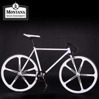 Vélo de piste rétro à pignon fixe, roue intégrée à trois rayons 700C, léger en alliage de magnésium, pliable, double freins V