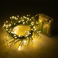 Guirlandes lumineuses à piles, lumières LED scintillantes, guirlandes lumineuses en cluster pour chambre à coucher, couronne, fête, mariage, Noël