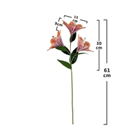 Hochwertige Luxus 3D-gedruckte Lilien-Kunstblumen mit 3 Köpfen, handgefertigt für Weihnachten, Halloween, Abschlussfeier, Muttertag, Ostern