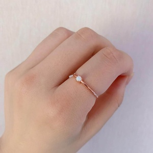 Placcatura in oro rosa 1mm di Spessore In Argento Solitarie Opale Impilabile Anello - Product Image 5