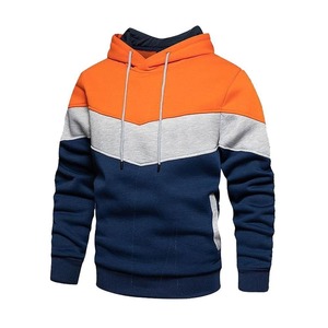 Sweat-shirt à capuche patchwork pour homme, vêtements décontractés, molleton chaud, streetwear, mode masculine, automne hiver, vêtements de sport - Product Image 4