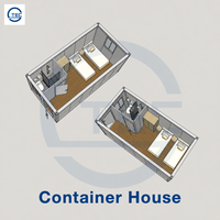 Maison conteneur modulaire préfabriquée de 20 pieds, empilable, mobile et démontable, pour logement de travailleurs et dortoir