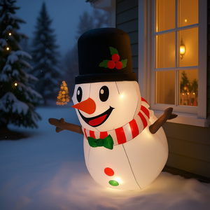 Muñeco de nieve inflable de 3 pies con luces LED, decoración navideña para exteriores, decoración inflable para escaparates y jardines. - Product Image 2