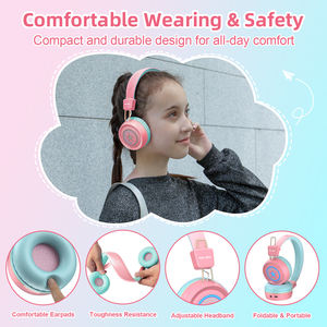 Livraison rapide, nouveaux écouteurs sans fil pour enfants avec lumières LED colorées, suppression du bruit, pour ordinateurs, iPad - Product Image 3