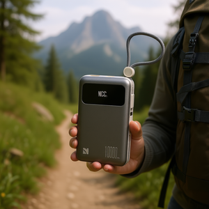 NCC AS-169 10000mAh พาวเวอร์แบงค์ 22.5W ชาร์จเร็ว จอแสดงผลดิจิตอล สายในตัว แบตเตอรี่พกพาคุณภาพพรีเมียม-สีเข้ม - Product Image 3